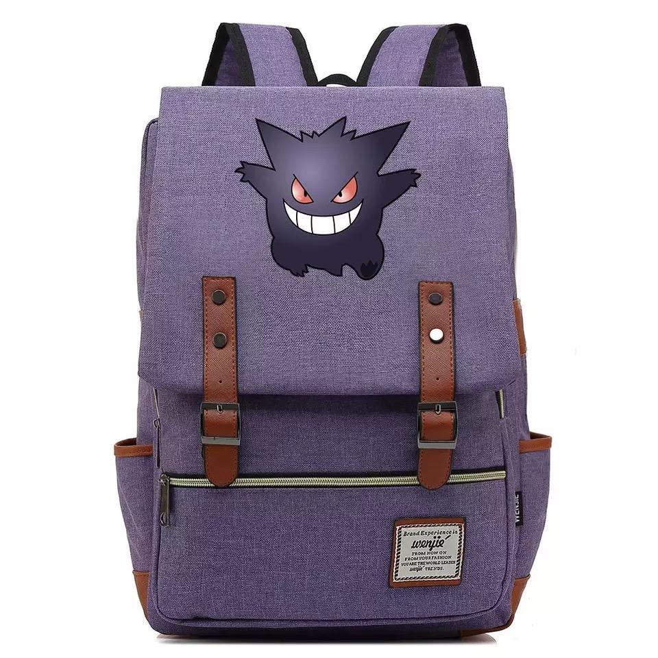 Pokemon Gengar Canvas Travel Backpack School Notebook Bag