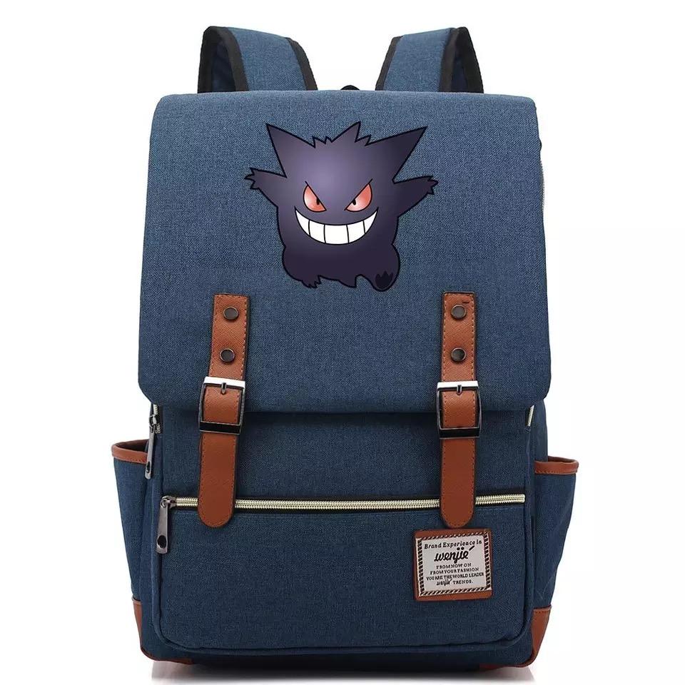 Pokemon Gengar Canvas Travel Backpack School Notebook Bag