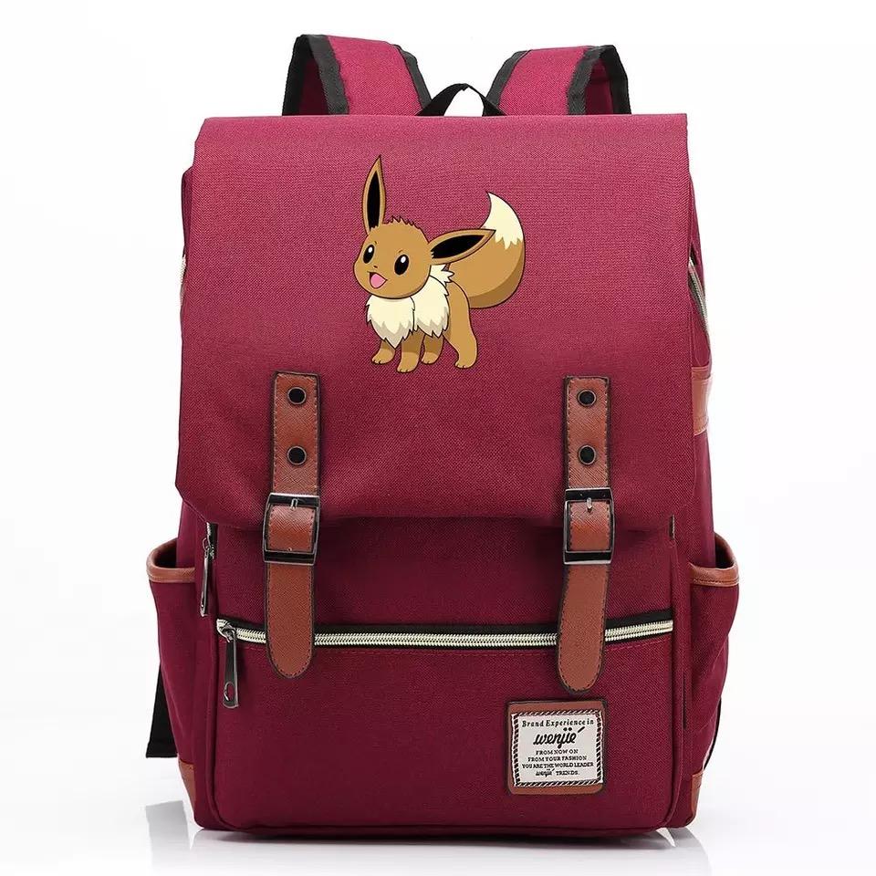 Pokemon Eevee Canvas Travel Backpack School Notebook Bag