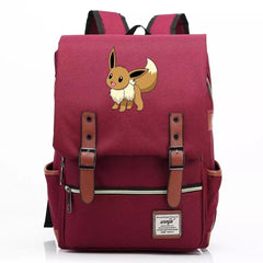 Pokemon Eevee Canvas Travel Backpack School Notebook Bag