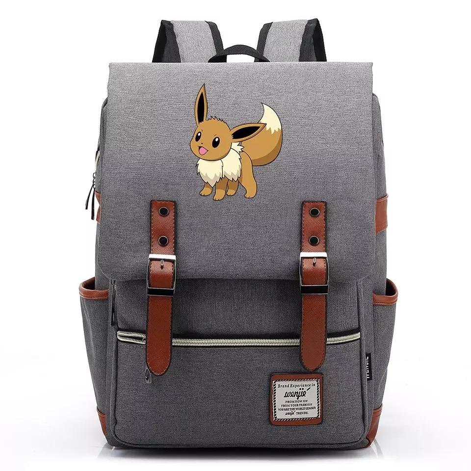 Pokemon Eevee Canvas Travel Backpack School Notebook Bag