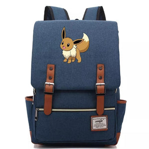 Pokemon Eevee Canvas Travel Backpack School Notebook Bag