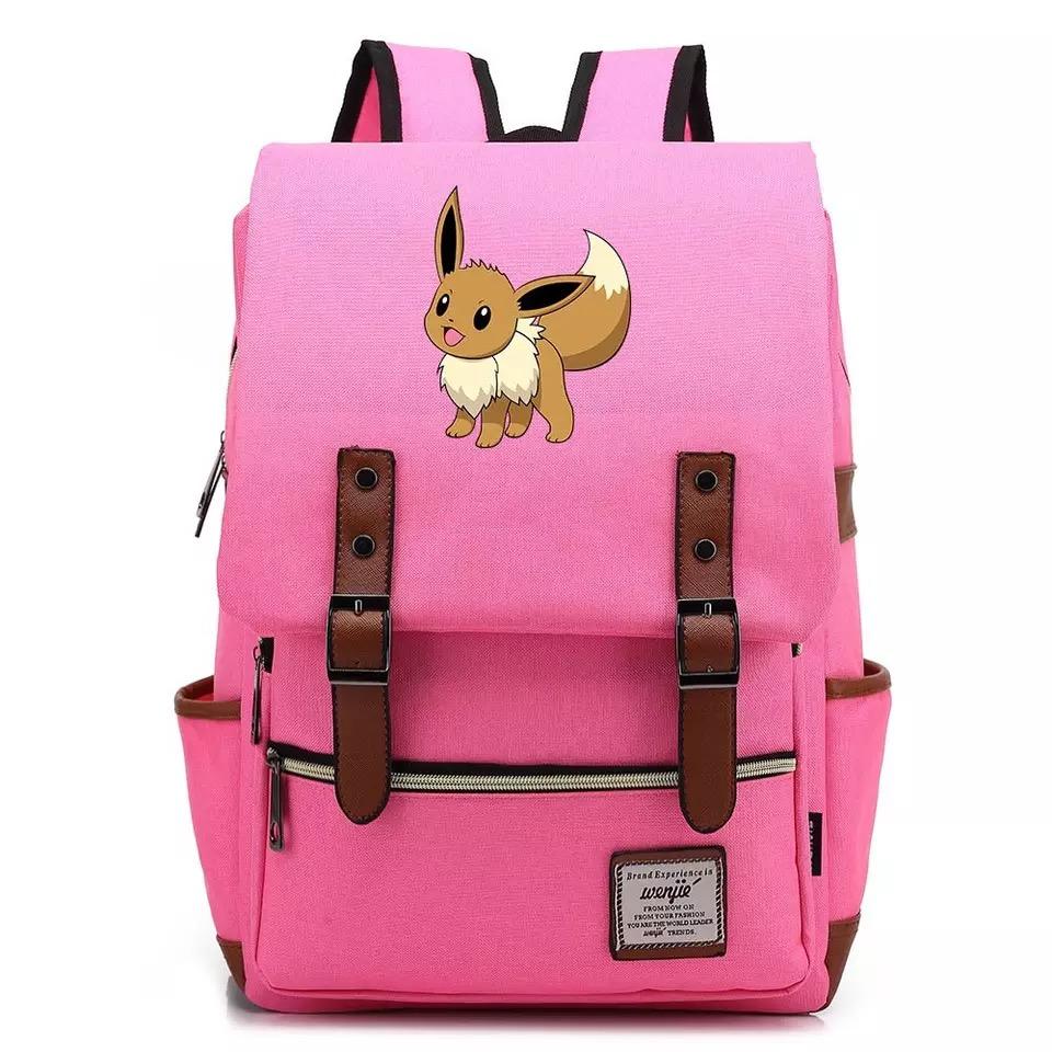 Pokemon Eevee Canvas Travel Backpack School Notebook Bag