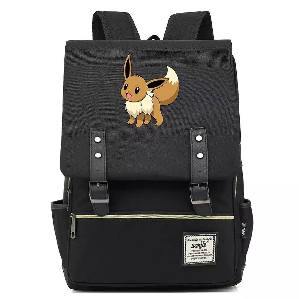 Pokemon Eevee Canvas Travel Backpack School Notebook Bag