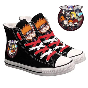 Naruto Uzumaki Cosplay Shoes High Top Canvas Sneakers For Kids Adults