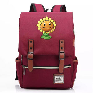 Game Plants VS Zombies Sunflower Canvas Travel Backpack School Book Bag
