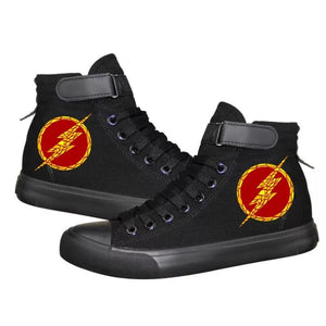 The Flash Barry Allen Superhero #3 High Tops Casual Canvas Shoes Unisex Sneakers