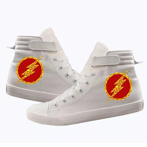 The Flash Barry Allen Superhero #3 High Tops Casual Canvas Shoes Unisex Sneakers