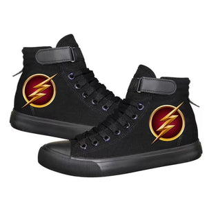 The Flash Barry Allen Superhero #4 High Tops Casual Canvas Shoes Unisex Sneakers