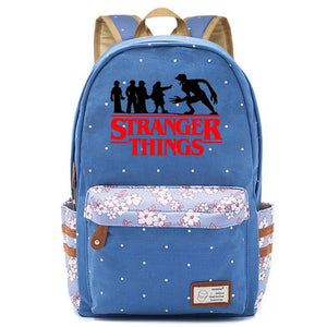 Stranger Things Canvas Travel Backpack School Bag For Girl Kids Boy