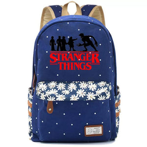 Stranger Things Canvas Travel Backpack School Bag For Girl Kids Boy