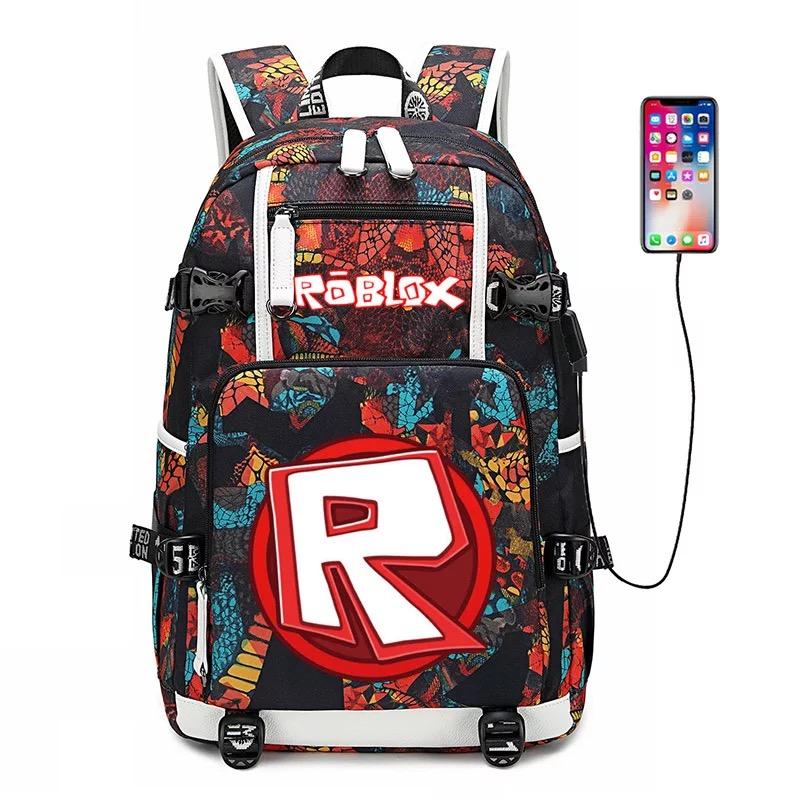Game Roblox USB Charging Backpack School NoteBook Laptop Travel Bags