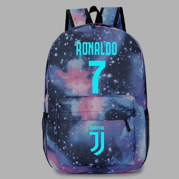 CR7 Football Cosplay Lumious Backpack School Book Bag Water Proof