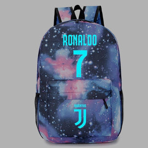 CR7 Football Cosplay Lumious Backpack School Book Bag Water Proof