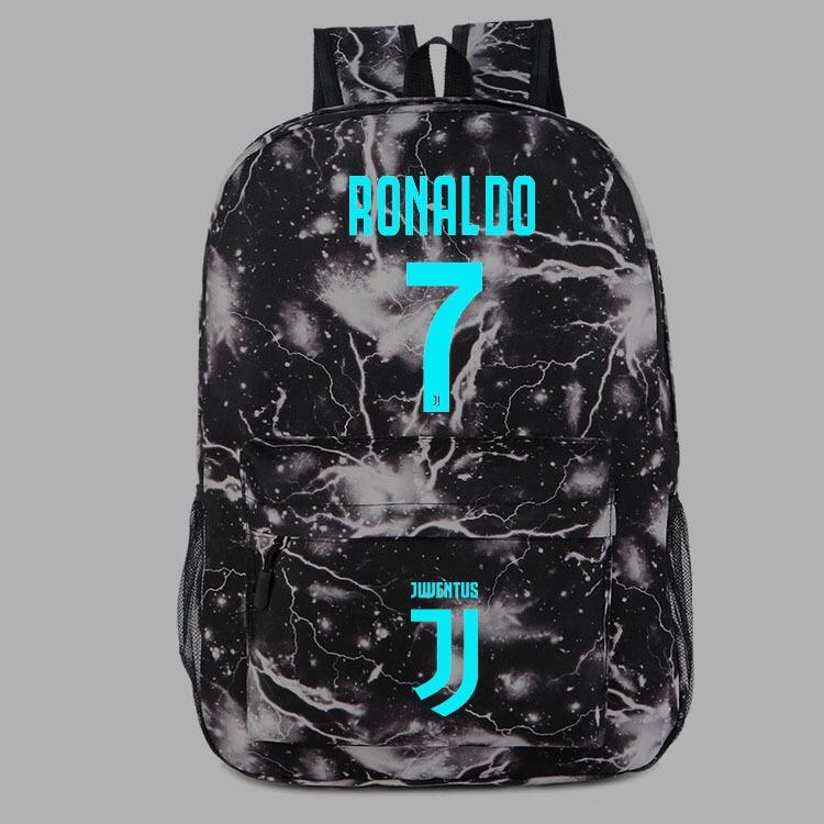 CR7 Football Cosplay Lumious Backpack School Book Bag Water Proof