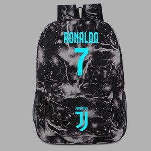 CR7 Football Cosplay Lumious Backpack School Book Bag Water Proof