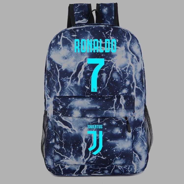 CR7 Football Cosplay Lumious Backpack School Book Bag Water Proof