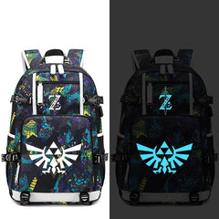 The Legend of Zelda USB Charging Backpack School NoteBook Laptop Travel Bags