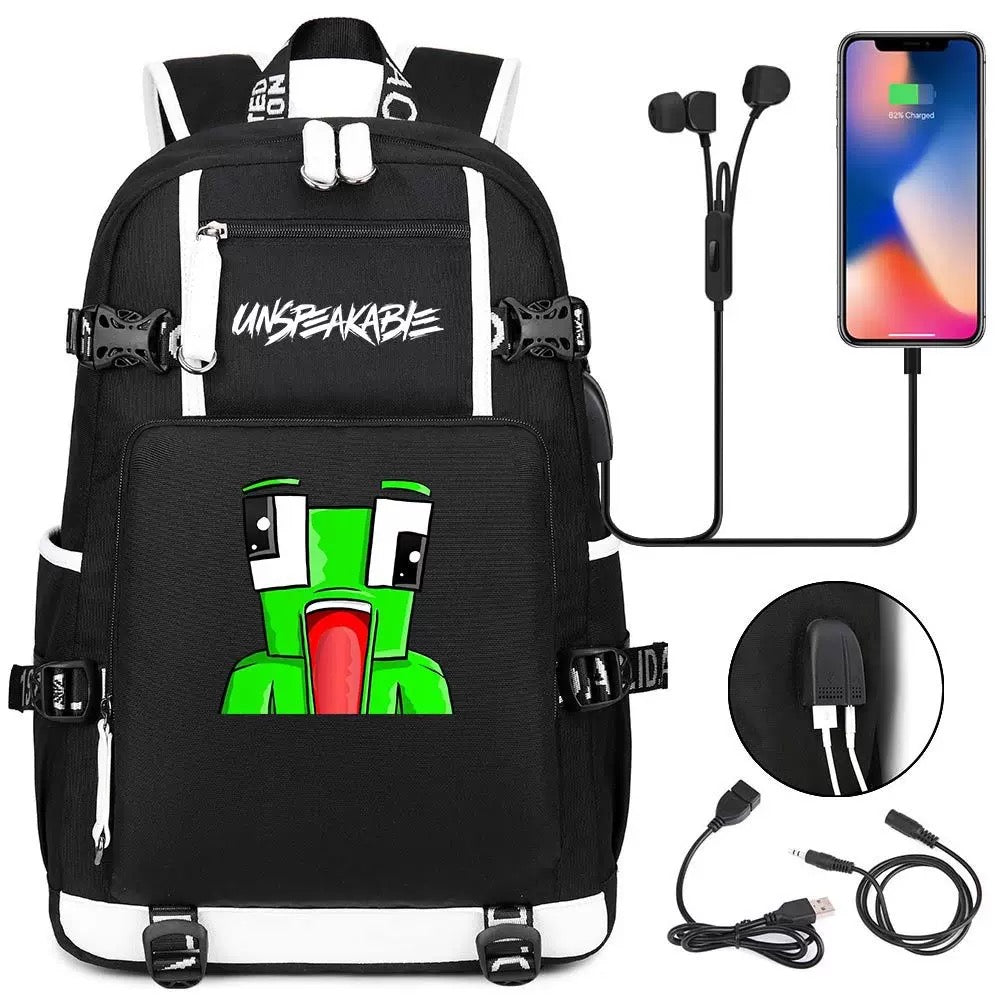 Unspeakable Frog Gaming USB Charging Backpack School NoteBook Laptop Travel Bags