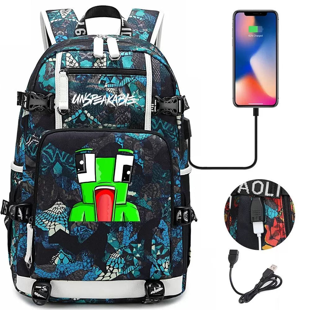 Unspeakable Frog Gaming USB Charging Backpack School NoteBook Laptop Travel Bags