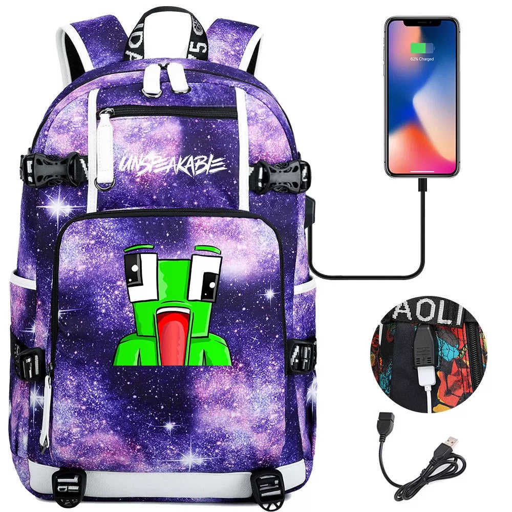 Unspeakable Frog Gaming USB Charging Backpack School NoteBook Laptop Travel Bags