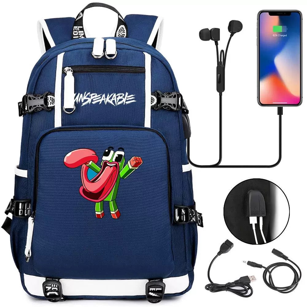 Unspeakable Frog Gaming USB Charging Backpack School NoteBook Laptop Travel Bags