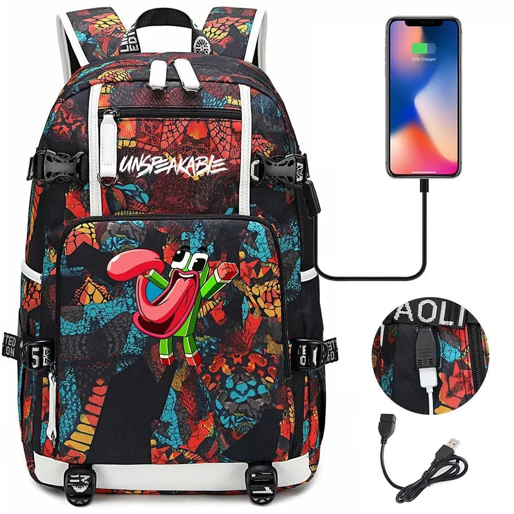 Unspeakable Frog Gaming USB Charging Backpack School NoteBook Laptop Travel Bags