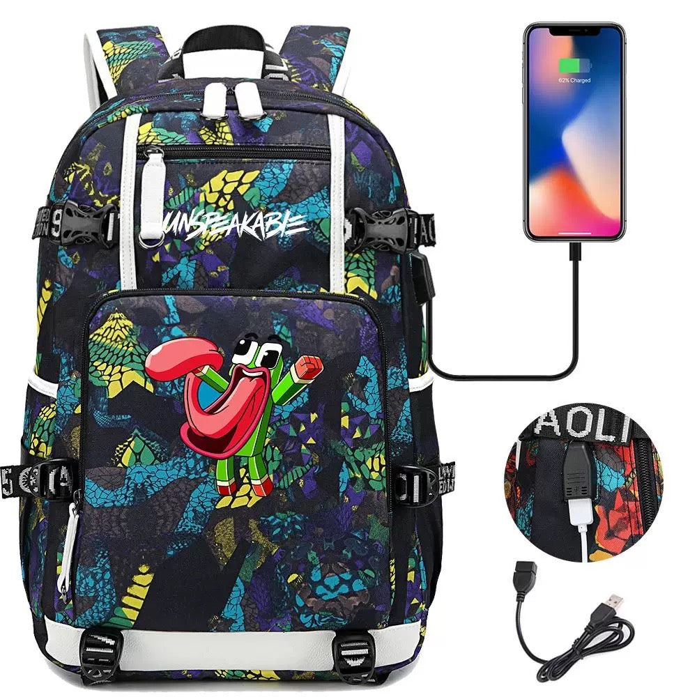 Unspeakable Frog Gaming USB Charging Backpack School NoteBook Laptop Travel Bags