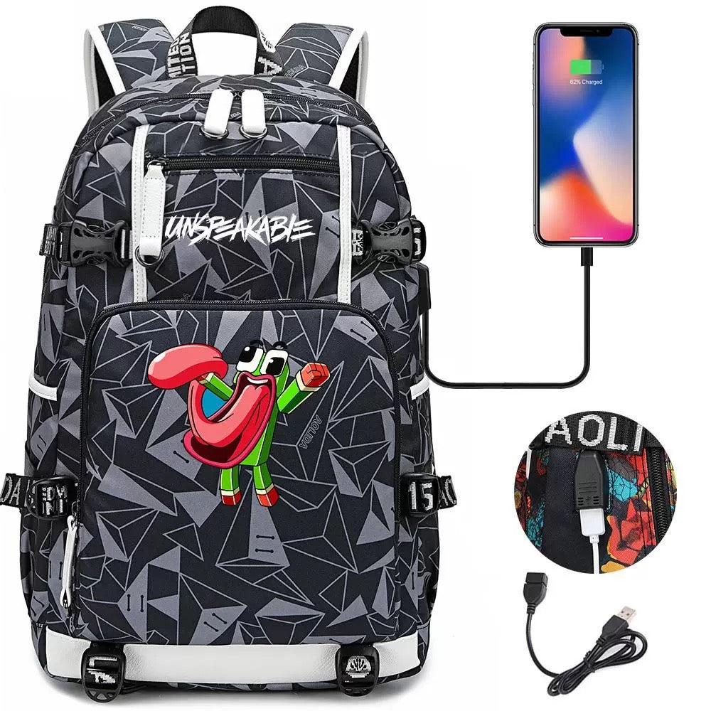 Unspeakable Frog Gaming USB Charging Backpack School NoteBook Laptop Travel Bags