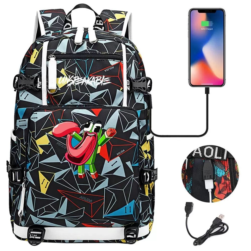 Unspeakable Frog Gaming USB Charging Backpack School NoteBook Laptop Travel Bags