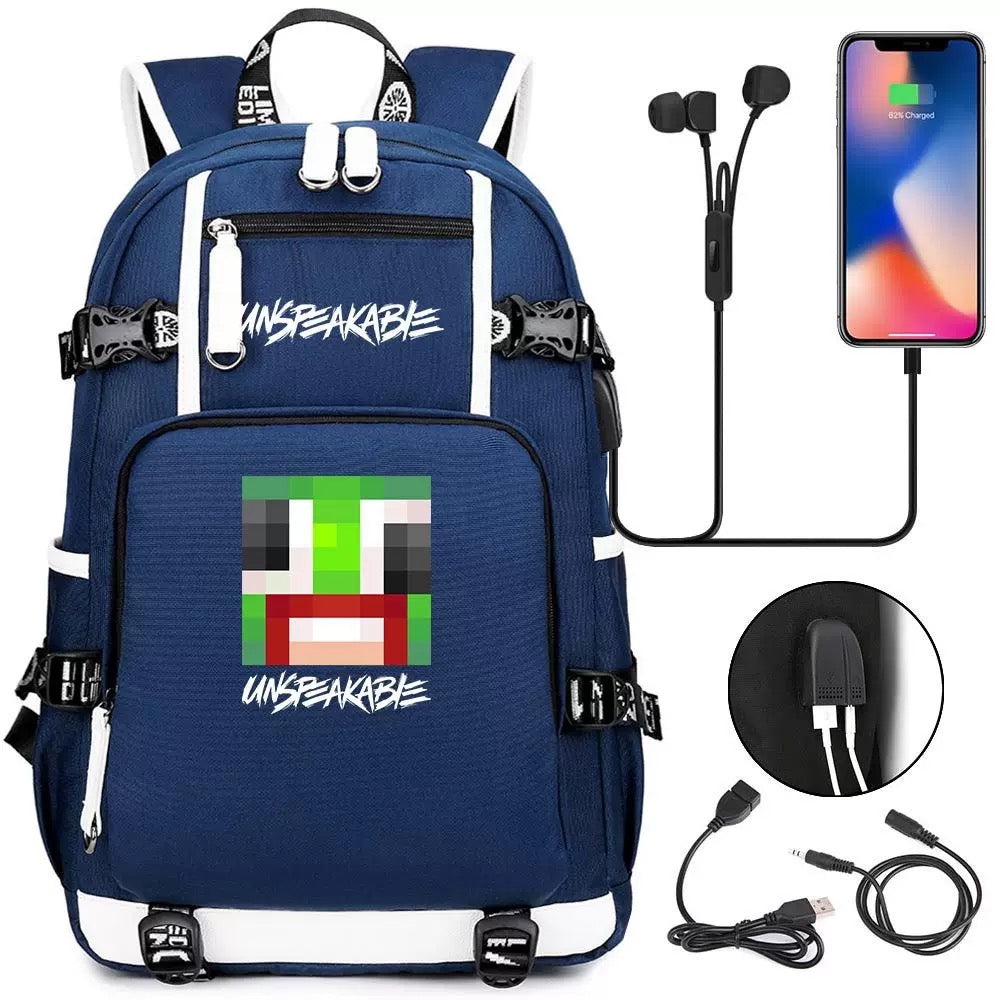 Unspeakable Frog Gaming USB Charging Backpack School NoteBook Laptop Travel Bags