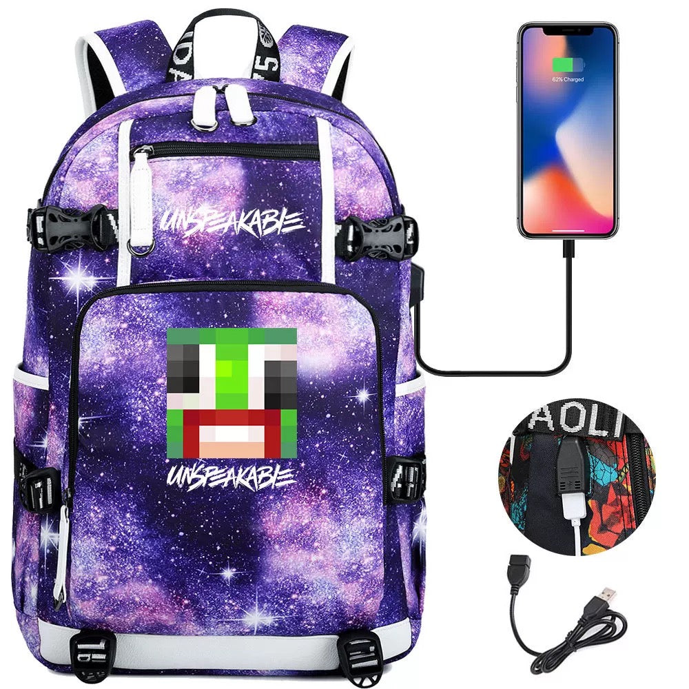 Unspeakable Frog Gaming USB Charging Backpack School NoteBook Laptop Travel Bags