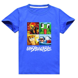 Unspeakable Gaming #1 Short Sleeve T-Shirt Fashion Cotton Tee Shirt Tops for Kids