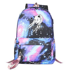 ArianaGrander Singer Shool Bag Backpack USB Charging Students Notebook Bag for Kids Adults Gifts