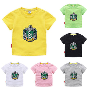 Harry Potter Slytherin Short Sleeve T-Shirt Fashion Cotton Tee Shirt Tops for Kids Toddler
