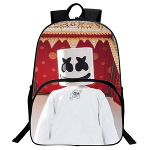 DJ Marshmello Backpack School Supplies Satchel Casual Book Bag School Bag for Kids Boy Girls Backpack Junior Bag