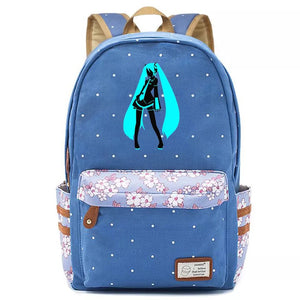 Hatsune Miku Canvas Travel Backpack School Bag for Girl Kids Boy