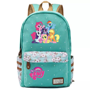 My Little Pony Unicorn Canvas Travel Backpack School Bag for Girl Boy Kids