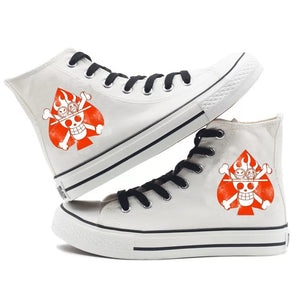 Anime One Piece Monkey D. Luffy #1 High Top Canvas Sneakers Cosplay Shoes For Kids