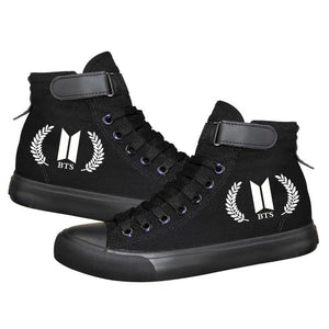 Kpop BTS High Tops Casual Canvas Shoes Unisex Sneakers