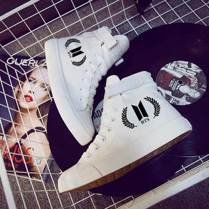 Kpop BTS High Tops Casual Canvas Shoes Unisex Sneakers