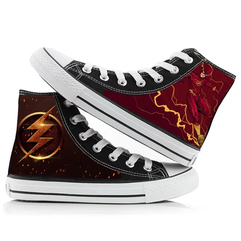 The Flash Barry Allen #2 High Top Canvas Sneakers Cosplay Shoes For Kids