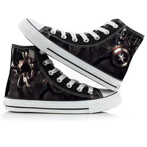 Avengers Endgame Captain America Iron Man High Tops Casual Canvas Shoes Unisex Sneakers For Kids