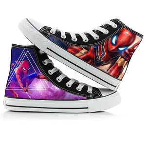 Avengers Endgame Spiderman High Tops Casual Canvas Shoes Unisex Sneakers For Kids