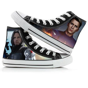 Avengers Endgame Winter Soldier High Tops Casual Canvas Shoes Unisex Sneakers For Kids