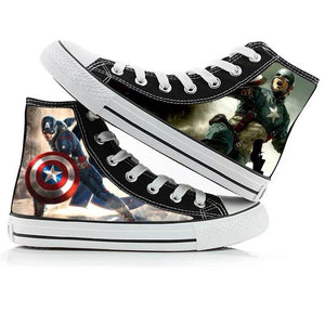Avengers Endgame Captain America High Tops Casual Canvas Shoes Unisex Sneakers For Kids