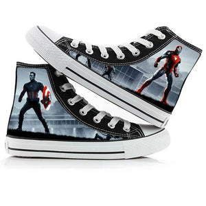 Avengers Endgame Captain America High Tops Casual Canvas Shoes Unisex Sneakers For Kids