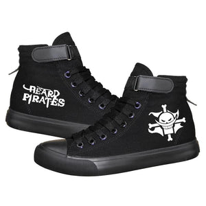 Anime One Piece Monkey D. Luffy High Top Canvas Sneakers Cosplay Shoes For Kids Luminous