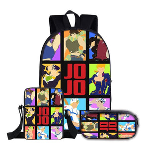 JoJos Bizarre Adventure Schoolbag Backpack Lunch Bag Pencil Case Set Gift for Kids Students