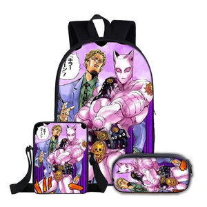 JoJos Bizarre Adventure Schoolbag Backpack Lunch Bag Pencil Case Set Gift for Kids Students